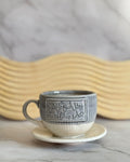 Artisan Engraved Ceramic Coffee Cup